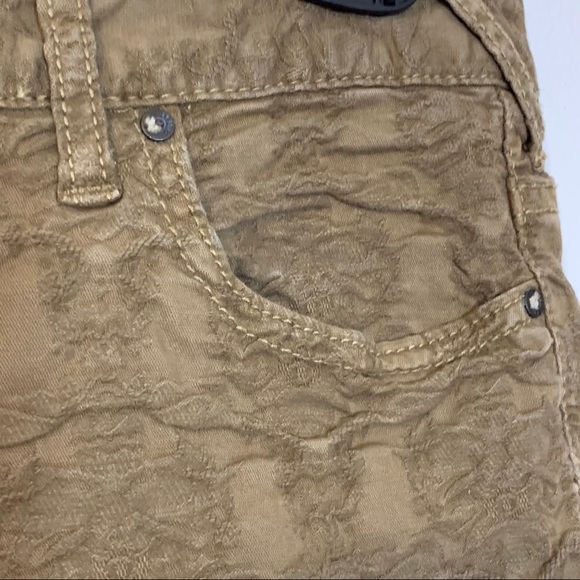 Free People Jacquard Tan Beige Skinny Jeans Sz 28 - Picture 10 of 14